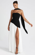 Maliyah Maxi Dress - Black/White  Gemma Chic