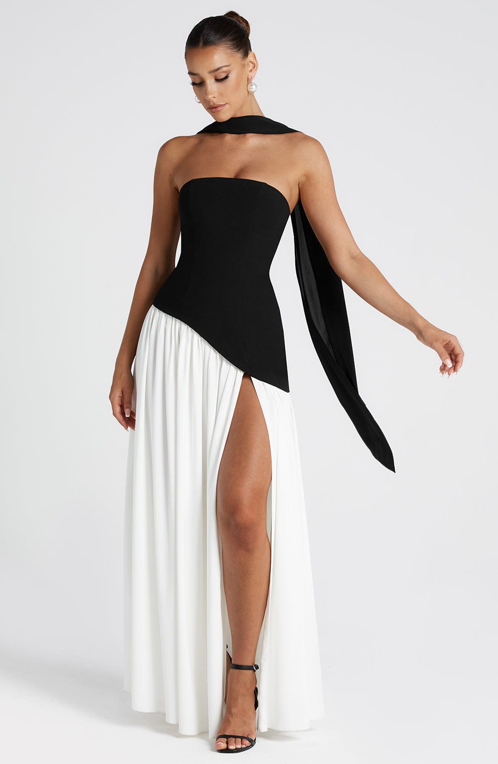 Maliyah Maxi Dress - Black/White  Gemma Chic