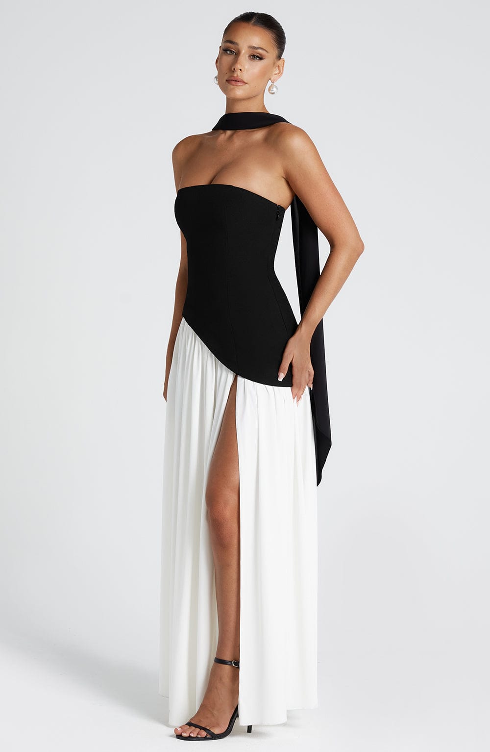 Maliyah Maxi Dress - Black/White  Gemma Chic