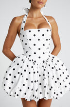 Maricia Mini Dress - Black Polka Dot Print  Gemma Chic