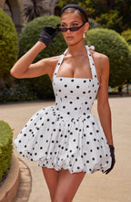 Maricia Mini Dress - Black Polka Dot Print  Gemma Chic