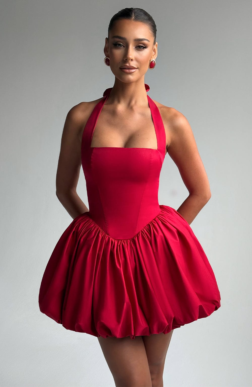 Maricia Mini Dress - Red  Gemma Chic