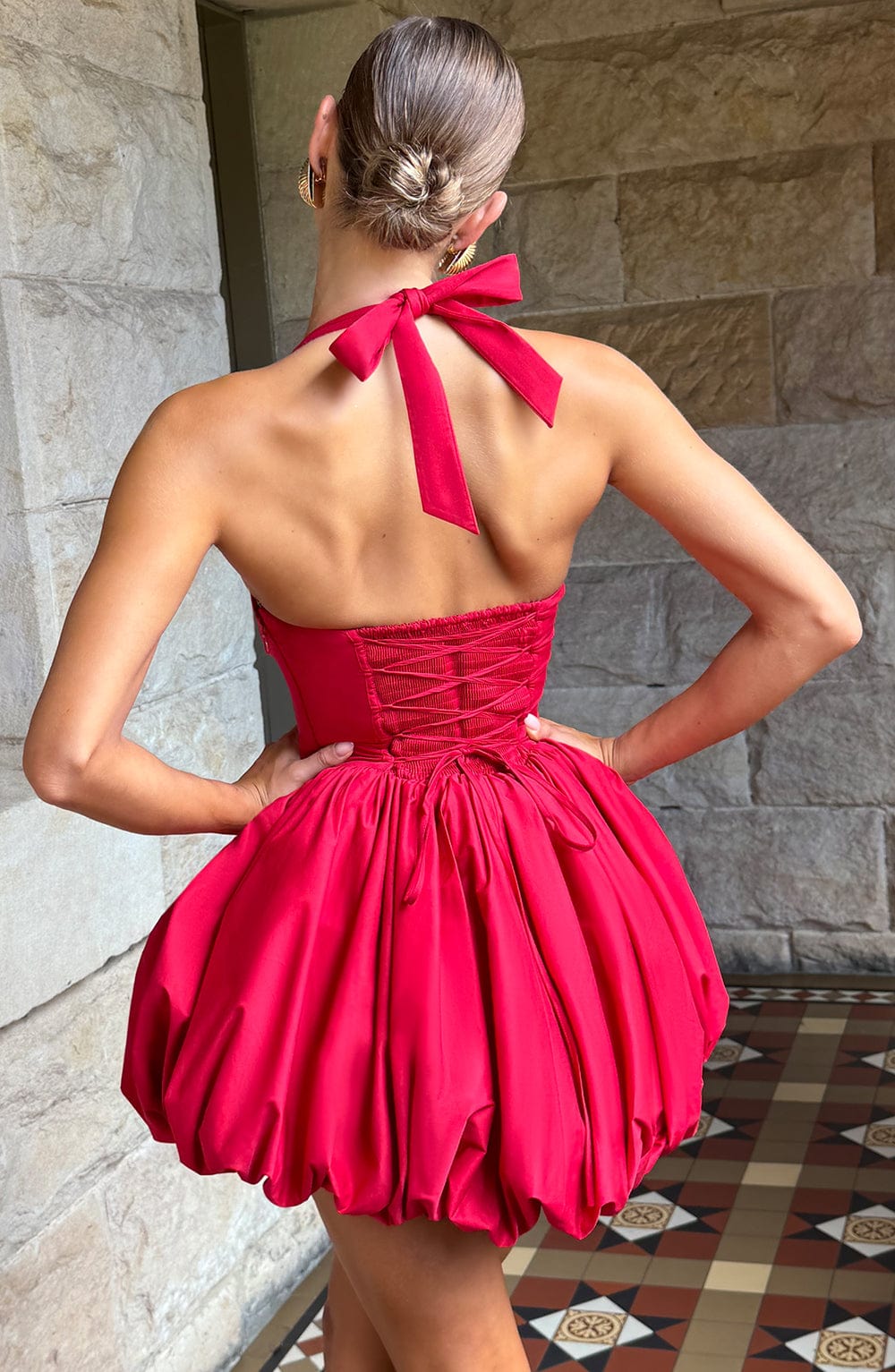 Maricia Mini Dress - Red  Gemma Chic
