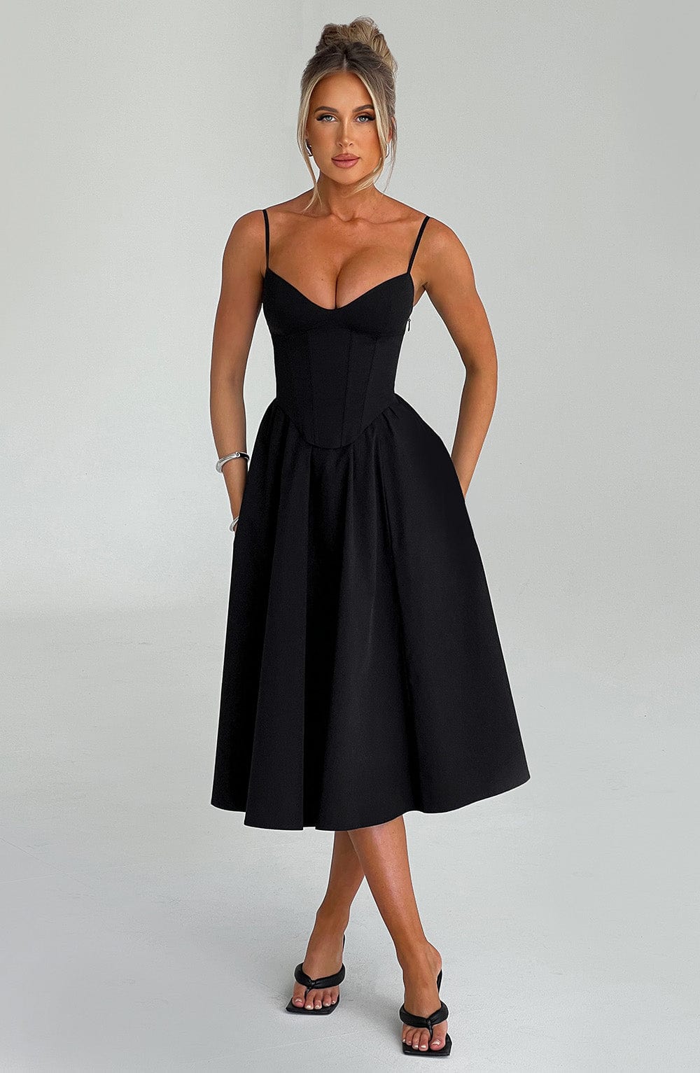 Mariella Midi Dress - Black  Gemma Chic