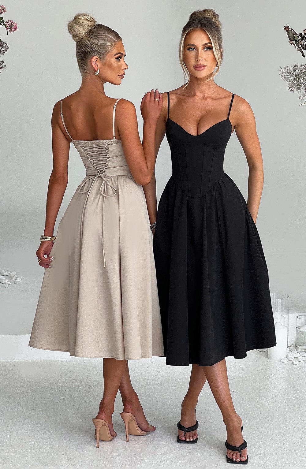 Mariella Midi Dress - Black  Gemma Chic