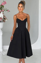 Mariella Midi Dress - Black  Gemma Chic