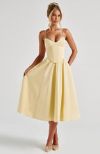 Mariella Midi Dress - Lemon  Gemma Chic