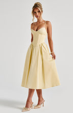 Mariella Midi Dress - Lemon  Gemma Chic