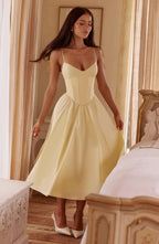 Mariella Midi Dress - Lemon  Gemma Chic