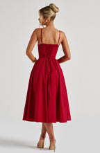 Mariella Midi Dress - Red  Gemma Chic