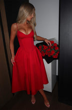 Mariella Midi Dress - Red  Gemma Chic