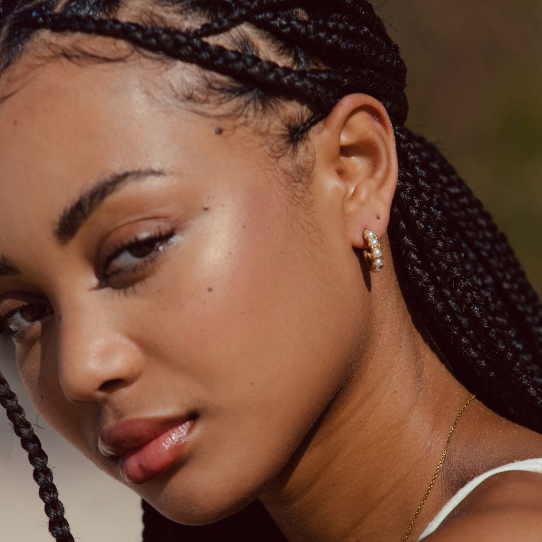 Mini Pearl Huggies Earrings  GEMMACHIC