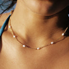 Dainty Gold Pearl Choker  GEMMACHIC