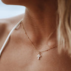 Pearl Cross Necklace  GEMMACHIC