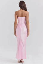 Persephone Rose Shadow Strapless Corset Maxi Dress  Gemma Chic