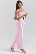 Persephone Rose Shadow Strapless Corset Maxi Dress  Gemma Chic
