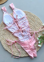 Marbella Cutout One Piece - Ruched High Leg Swimsuit  GEMMACHIC