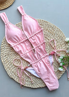 Marbella Cutout One Piece - Ruched High Leg Swimsuit  GEMMACHIC