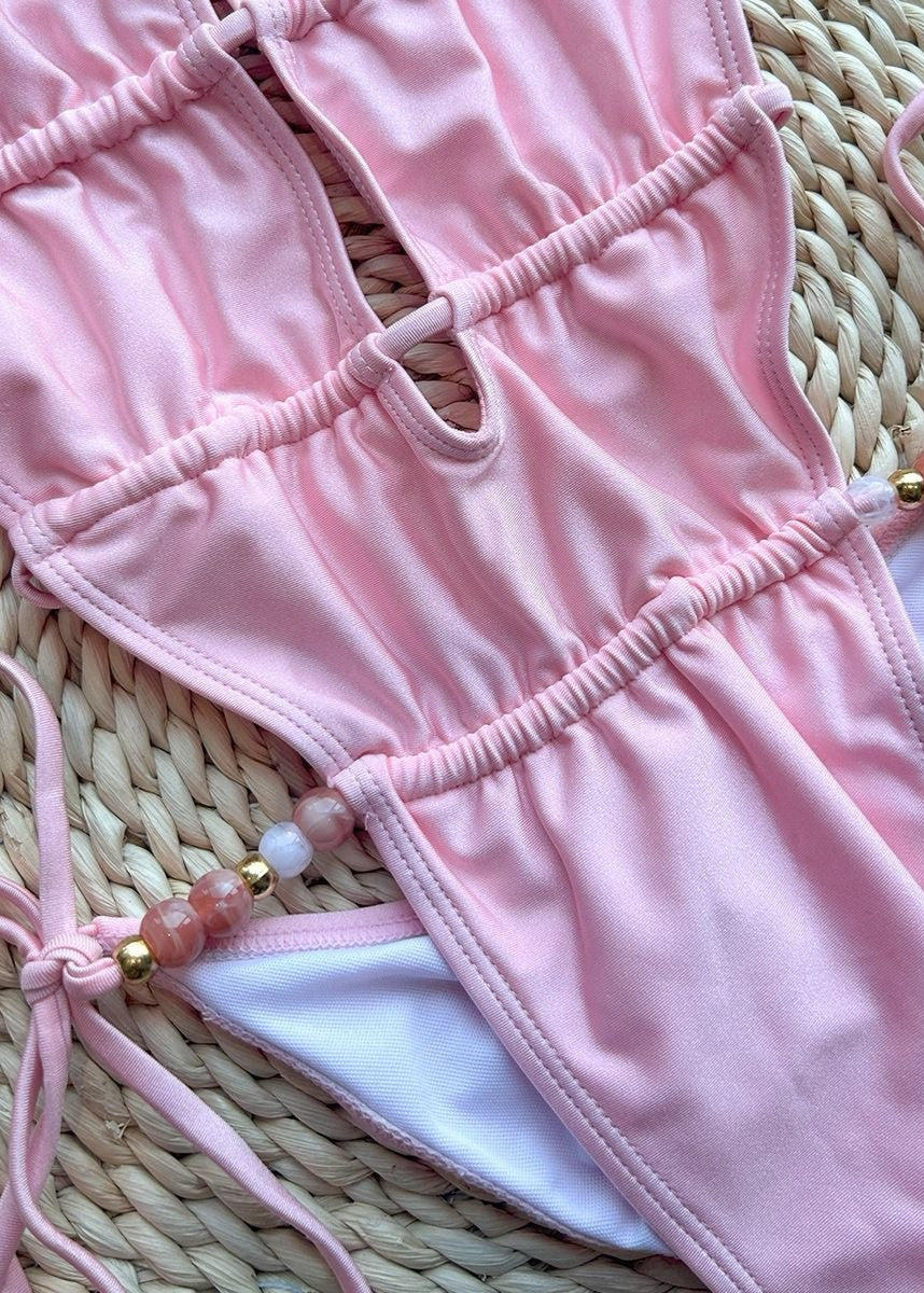 Marbella Cutout One Piece - Ruched High Leg Swimsuit  GEMMACHIC