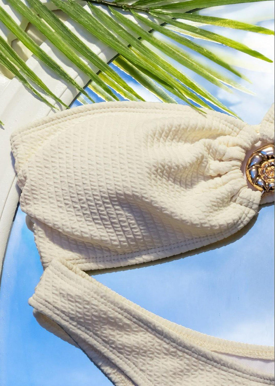 Seychelles Sands - Textured Strapless Bikini Set  GEMMACHIC