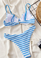 Capri Shores - Blue Velvet Stripe Bikini Set  GEMMACHIC