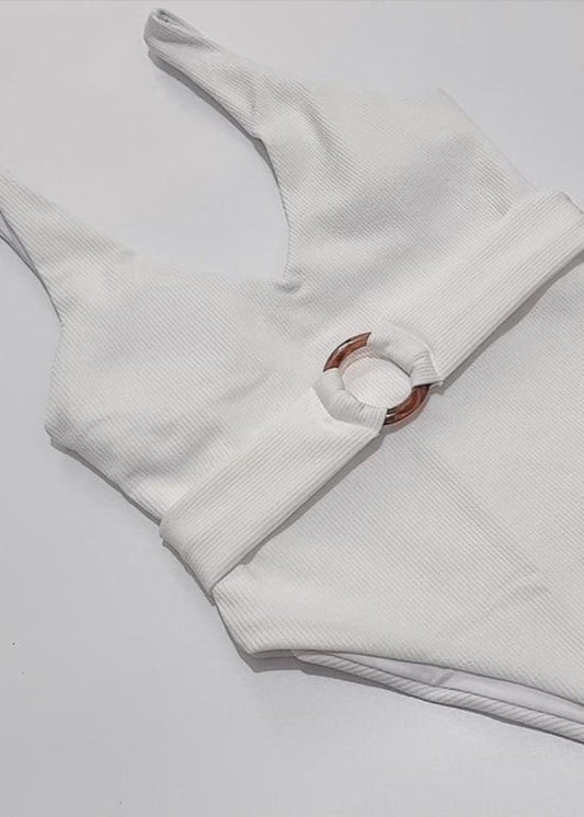 Carmela ¨C Textured Belted One-Piece Swimsuit  GEMMACHIC