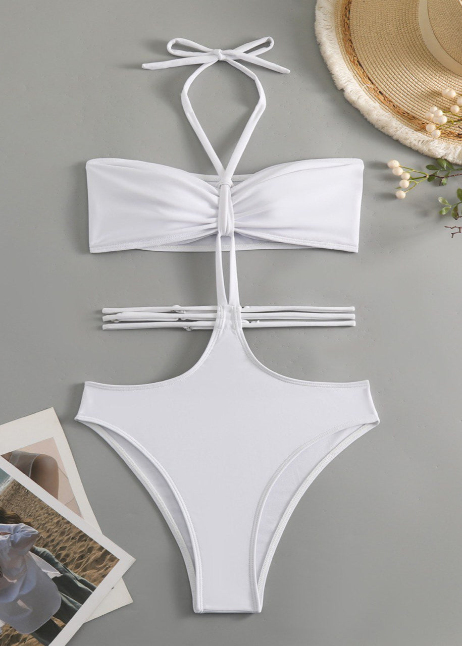 Liora - Cut-Out One Piece Swimsuit with Tie Detail  GEMMACHIC