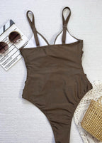 Twist Harmony - Ruched Cutout One-Piece Swimsuit  GEMMACHIC