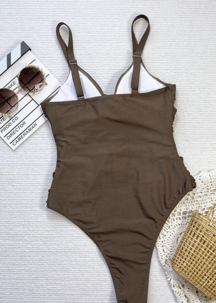 Twist Harmony - Ruched Cutout One-Piece Swimsuit  GEMMACHIC