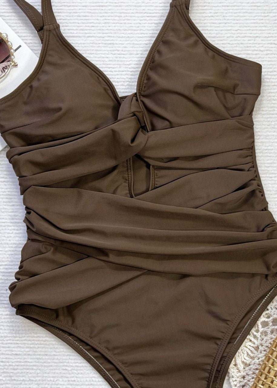 Twist Harmony - Ruched Cutout One-Piece Swimsuit  GEMMACHIC