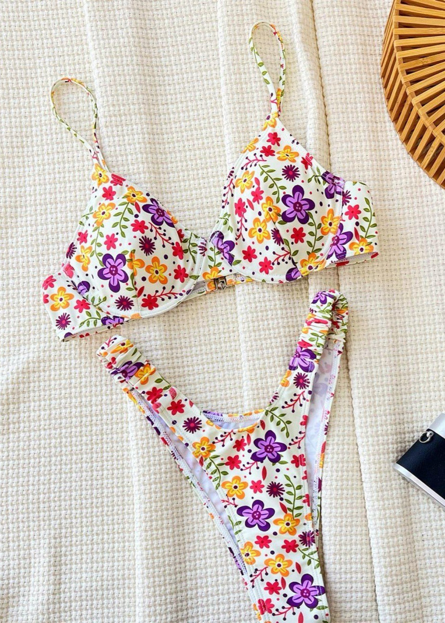 Sunburst Bloom Bikini Set - Underwire Floral Two-Piece  GEMMACHIC