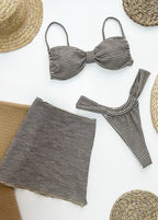 Riviera Striped Bikini Set with Skirt Cover-Up  GEMMACHIC