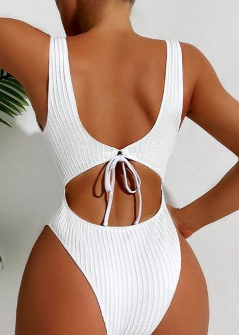 Sculpted Fit Ribbed One Piece Swimsuit  GEMMACHIC