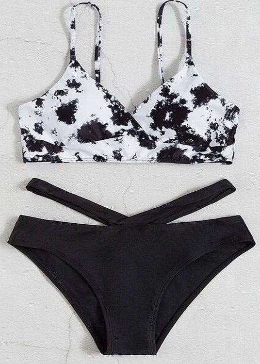 Zenya - Monochrome Crossover Bikini Set  GEMMACHIC