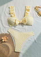 Sunlit Ruffle Textured Bikini Set  GEMMACHIC