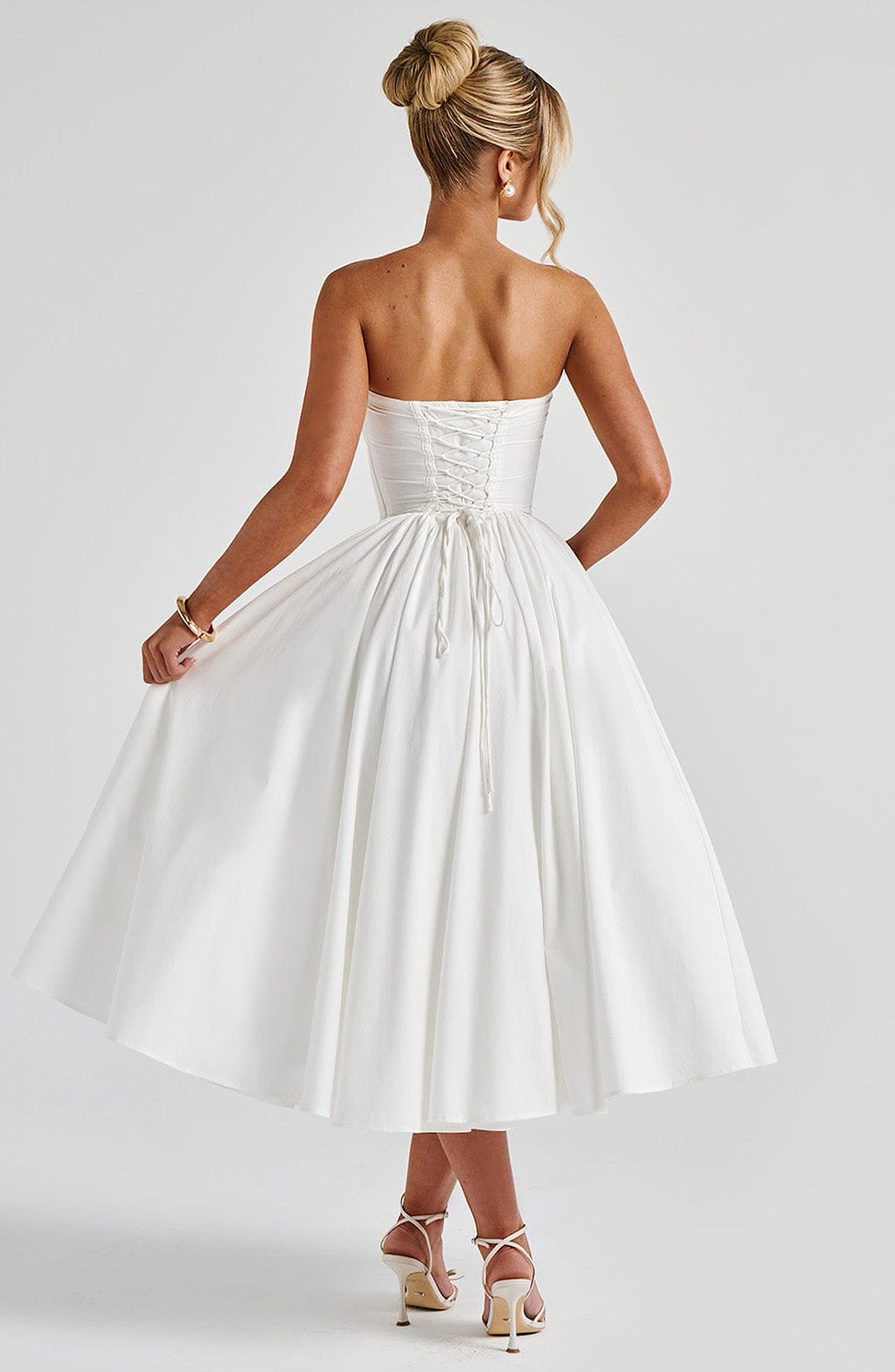 Prim Midi Dress - Ivory  Gemma Chic