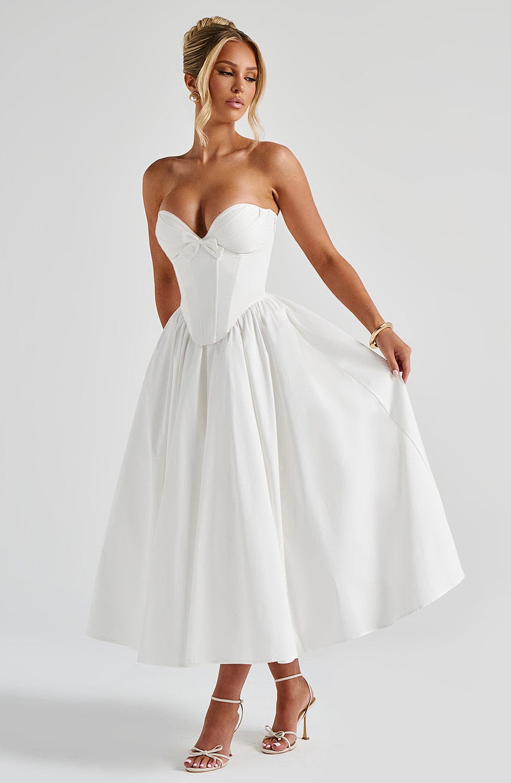 Prim Midi Dress - Ivory  Gemma Chic