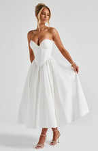 Prim Midi Dress - Ivory  Gemma Chic