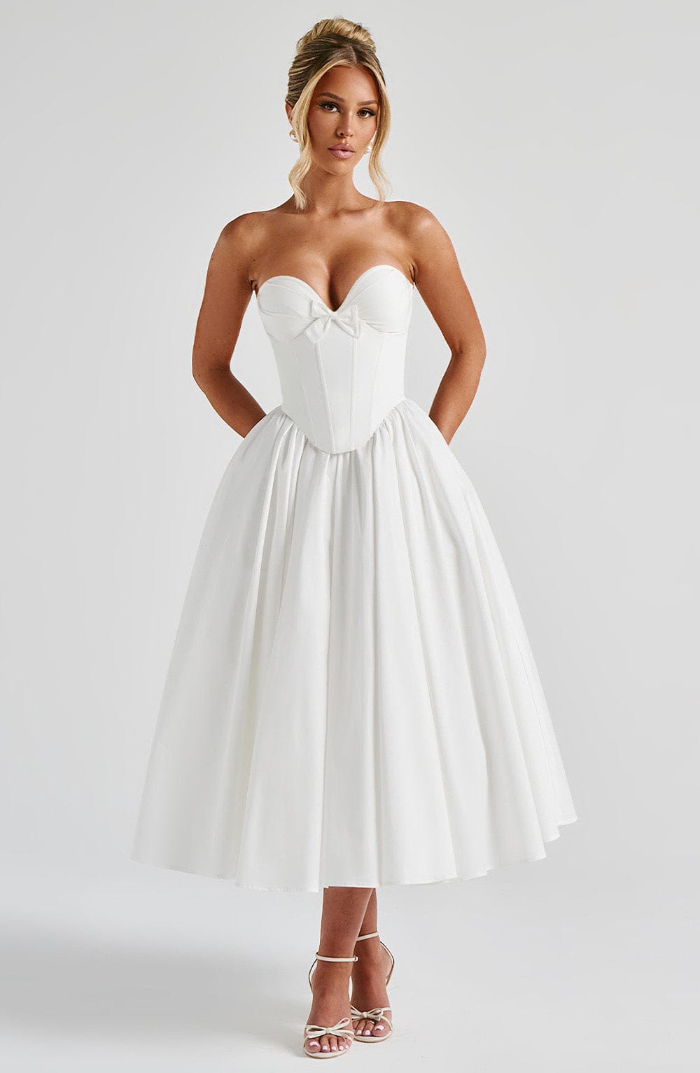 Prim Midi Dress - Ivory  Gemma Chic