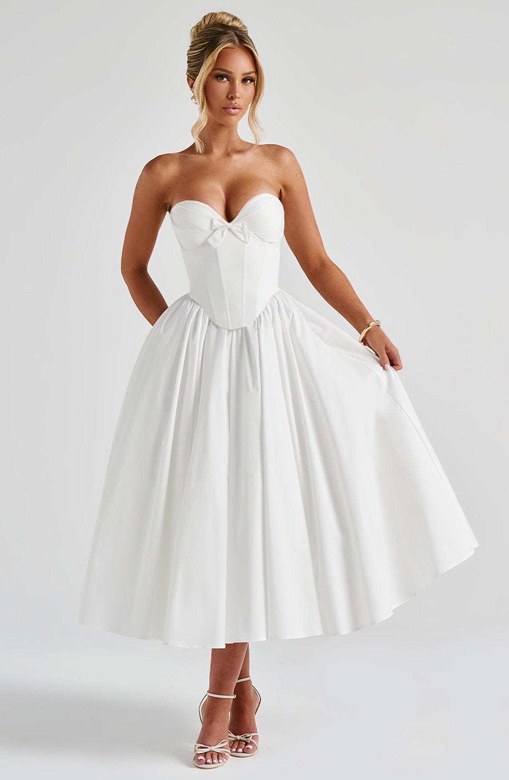 Prim Midi Dress - Ivory  Gemma Chic