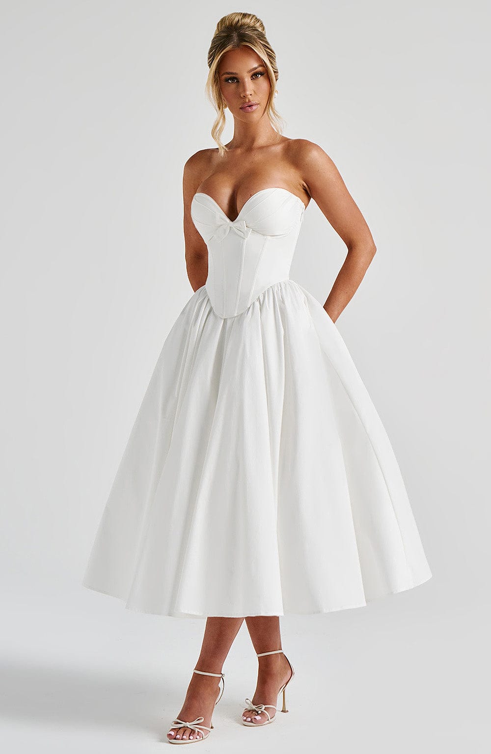 Prim Midi Dress - Ivory  Gemma Chic