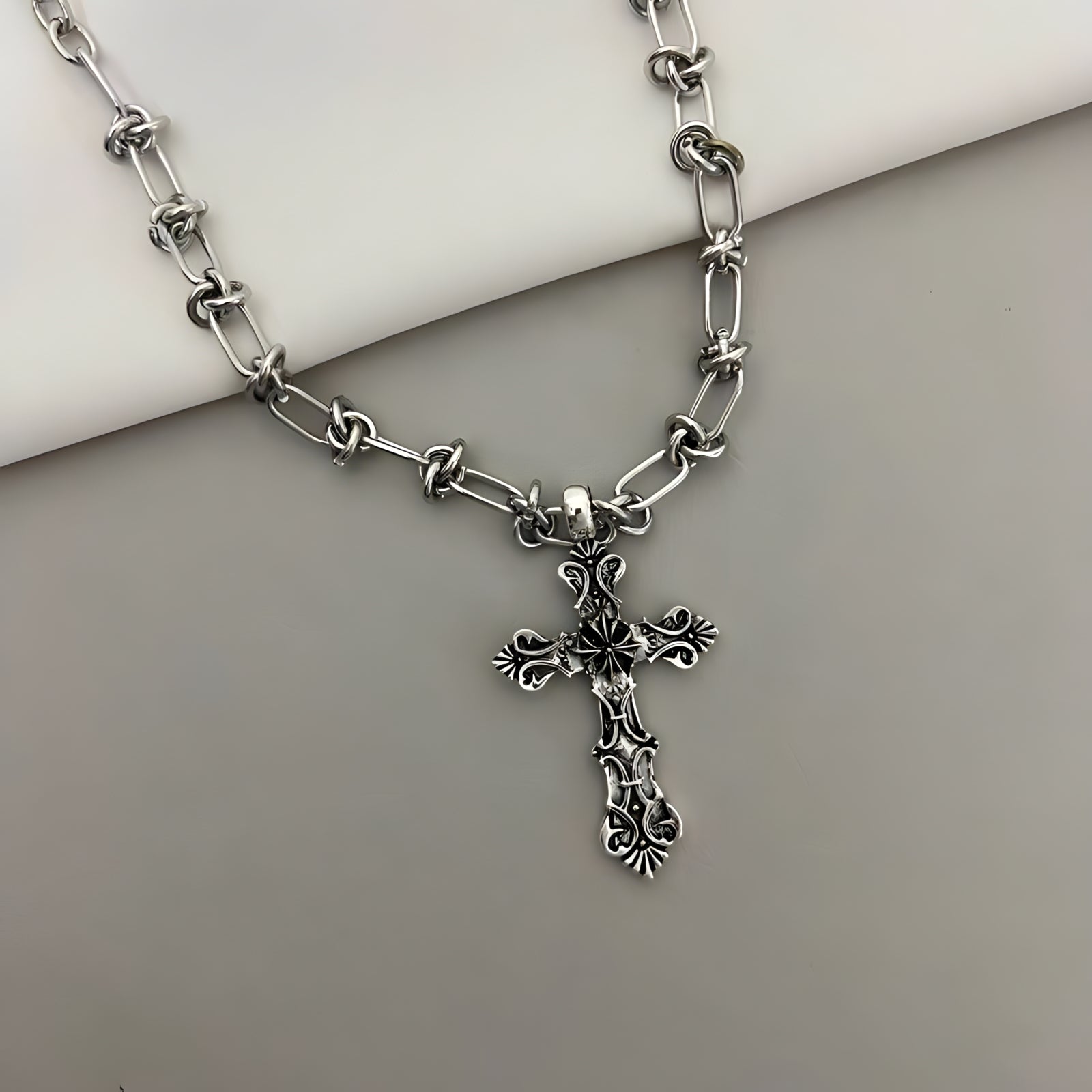 Barbed Cross Necklace  GEMMACHIC