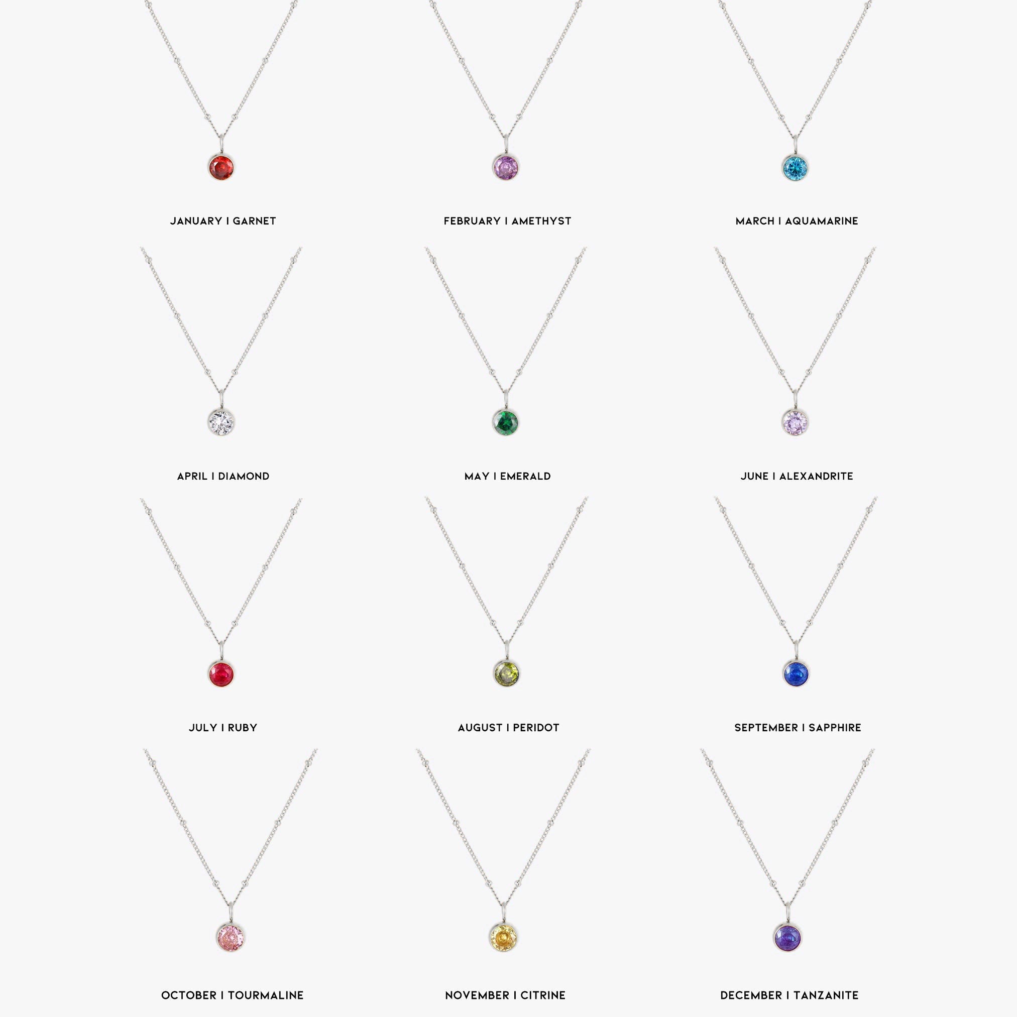 Birthstone Necklace  GEMMACHIC