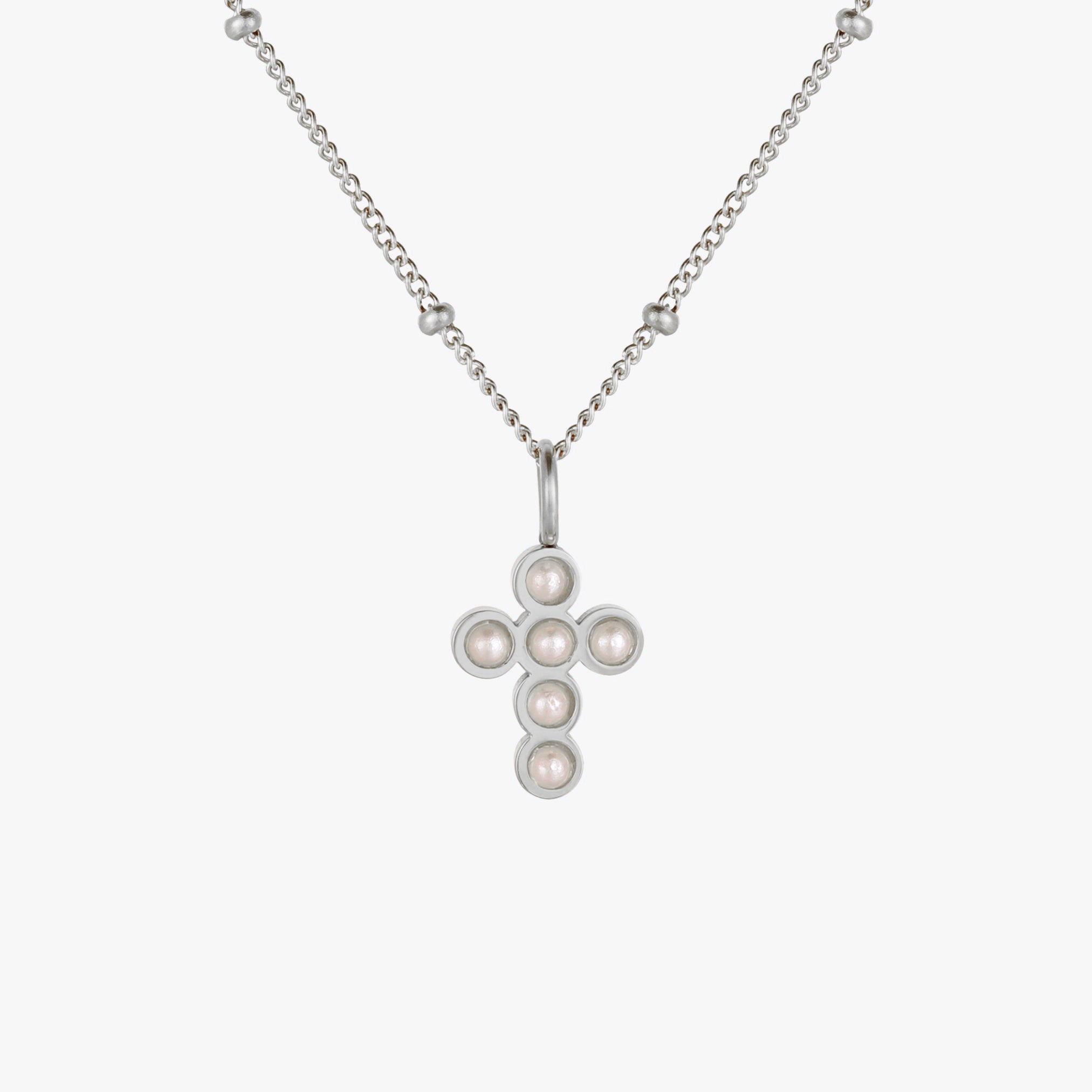 Pearl Cross Necklace  GEMMACHIC