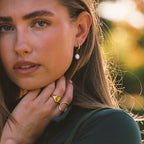 Hammered Pearl Hoop Earrings  GEMMACHIC