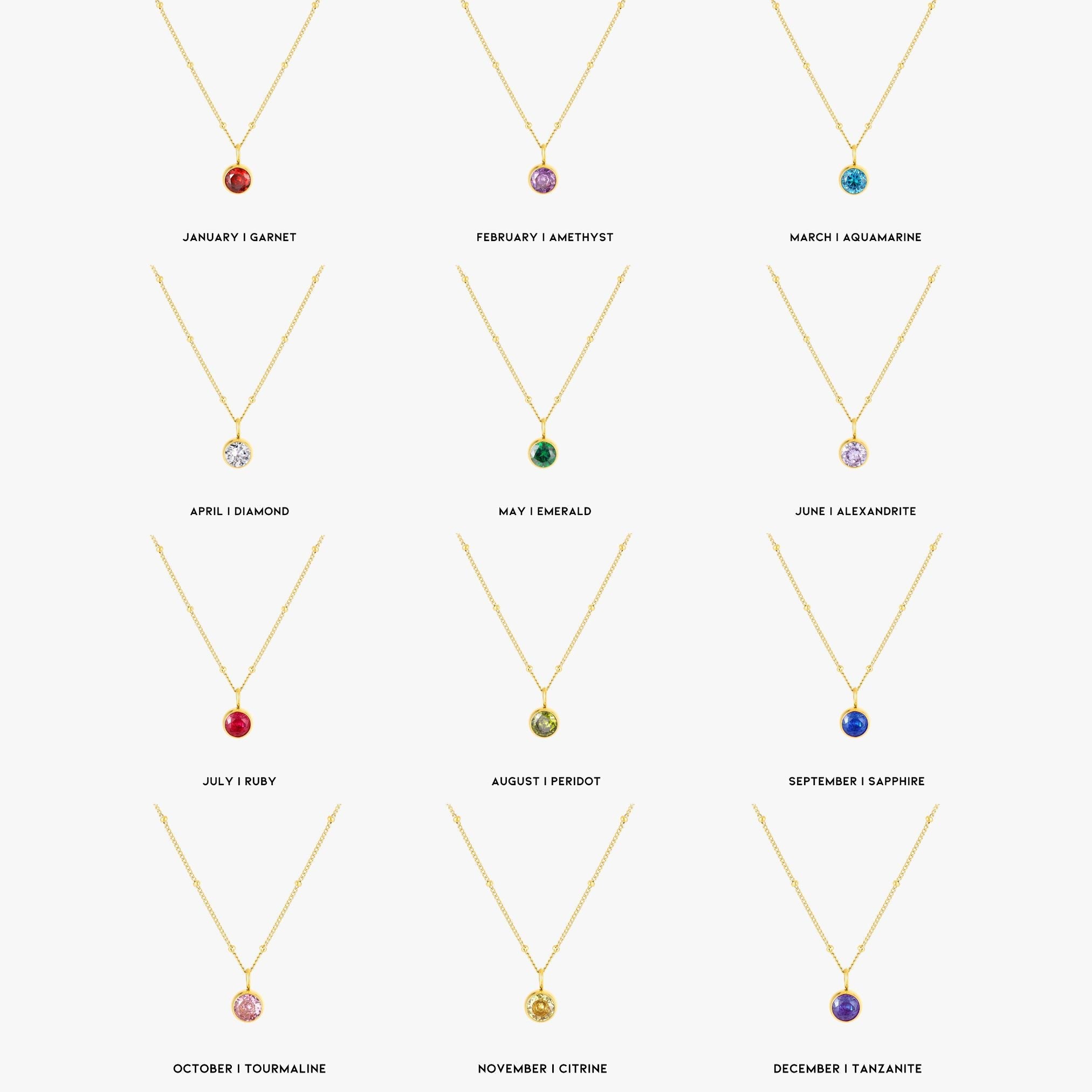 Birthstone Necklace  GEMMACHIC