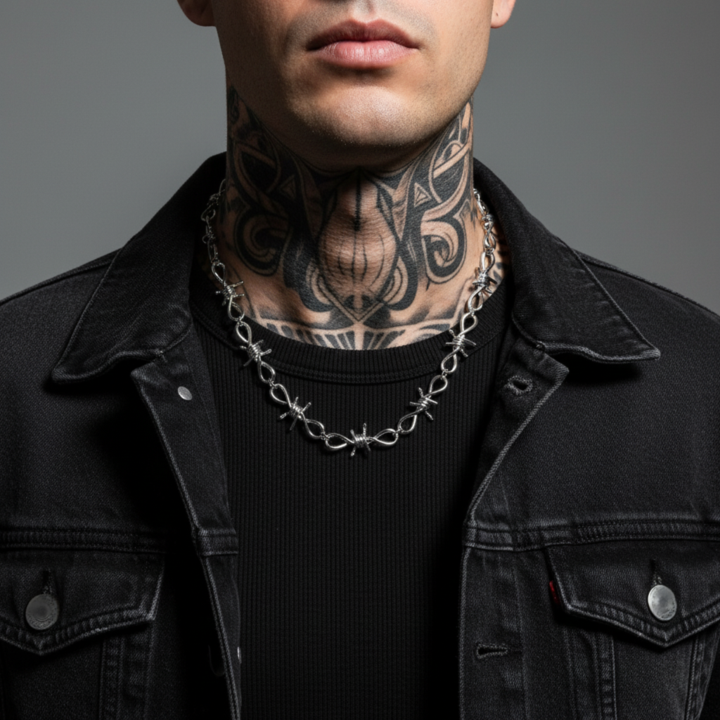 Twisted Barb Wire Necklace  GEMMACHIC